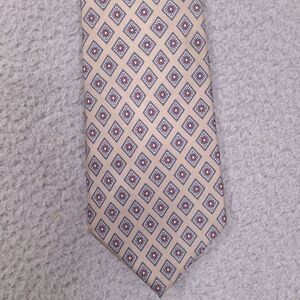 Vintage Christian Dior Tie Necktie Men Silk Antique Diamond Geometric Italy Made
